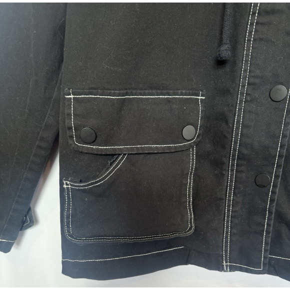 ModCloth Womens Anorak Utility Jacket Size M Hood Chore Trench Outdoor Hiking - Picture 6 of 13